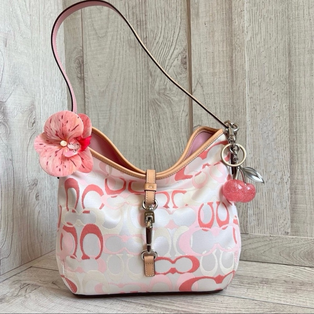 Vintage Y2K Coach pink optic Hampton clip shoulder bag PRISTINE CONDITION